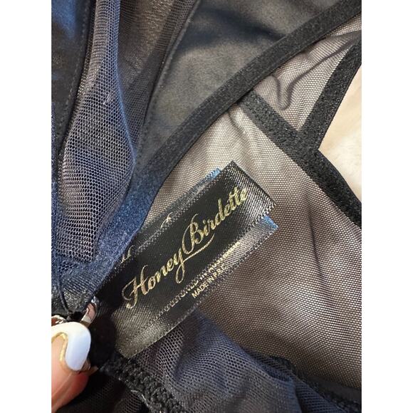 RARE🔥 Honey Birdette VESNA🖤 Black Mesh Panel Bodysuit XS - Picture 5 of 6